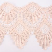 Borte Spitzenborte Stickereiborte Glanzgarn puder rosa 16cm Höhe