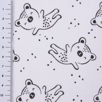 Baumwollstoff BIPPY Bär Punkte weiß schwarz 1.5m Breite