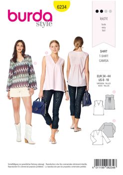 Burda Schnittmuster 6234 Damen Shirt