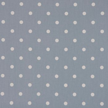 Gardinenstoff Dekostoff Baumwolle Full Stop Punkte blau weiß 140cm