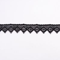 Borte Spitzenborte Häkelborte Inzing schwarz 3.5cm Höhe