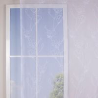 Fertigschal mit Schlaufenband bestickt Magnolie einfarbig weiß 140x245cm