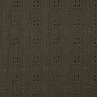 Double Gauze Musselin Lochstickerei Blumen uni khaki 1.35m Breite