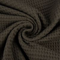Bekleidungsstoff Waffelpique Baumwolle uni khaki 1.45m Breite