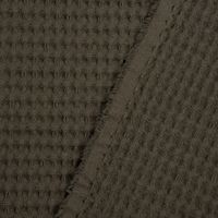 Bekleidungsstoff Waffelpique Baumwolle uni khaki 1.45m Breite