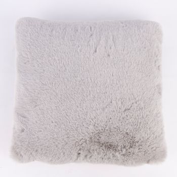 Deko Kuschelkissen Plüsch einfarbig hellgrau 45x45cm