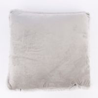 Deko Kuschelkissen Plüsch einfarbig hellgrau 45x45cm