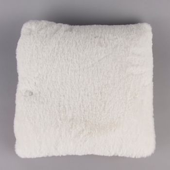 Deko Kuschelkissen Plüsch einfarbig weiß 45x45cm