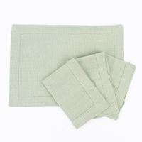 Linen & More Platzset 4er Set Indi einfarbig hellgrün 50x35cm