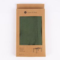 Linen & More Platzset 4er Set Indi einfarbig army grün 50x35cm