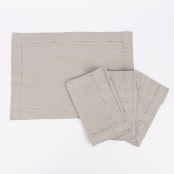 Linen & More Platzset 4er Set Indi einfarbig natur 50x35cm