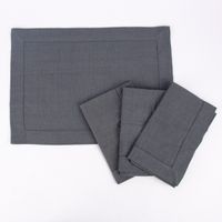 Linen & More Platzset 4er Set Indi einfarbig grau 50x35cm