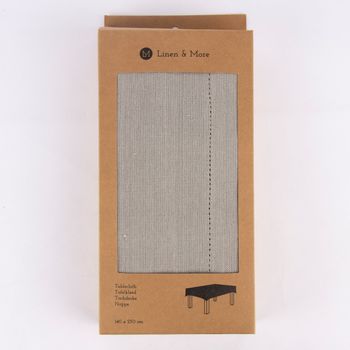 Linen & More Tischdecke Indi einfarbig natur 140x250cm