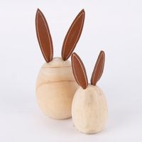 Creativ Company Holzei mit Hasenohren Kiefernholz pur 8x19cm