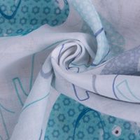 Stores Bleiband Bordüre Elefanten weiß blau grau türkis raumhoch 300