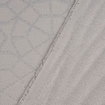 Dekostoff Doubleface Glitzer geometrisch Kreise creme silber 2.80m