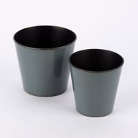 Pflanztopf konisch Kunststoff grau 11x10.5cm