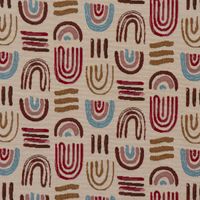 Dekostoff Gobelin Premium Regenbogen beige blau rot 1.4m Breite