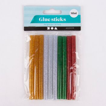 Creativ Company Heißklebesticks 10 Stück verschiedenfarbig glitzernd für kleine Klebepistole 10cm