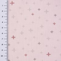 Baumwollstoff Kreuze Sterne rosa grau altrosa 1.40m Breite
