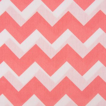 Baumwollstoff Chevron Zacken breit koralle weiß 1.40m Breite