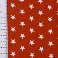 Baumwollstoff Sterne ca. 1x1cm terrakotta weiß 1.40m Breite