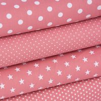 Baumwollstoff Punkte groß Ø 7mm altrosa weiß 1.40m Breite