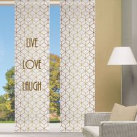 Schiebevorhang Bambusoptik Sesana geometrisch Digitaldruck weiß gold kürzbar 60x260cm