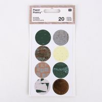 Rico Design Sticker Struktur Grün rund 4 Blatt 20 Stück