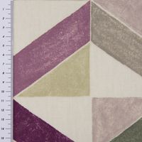Dekostoff Baumwolle Dreiecke schiefe Vierecke beige taupe lindgrün fl