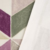 Dekostoff Baumwolle Dreiecke schiefe Vierecke beige taupe lindgrün fl