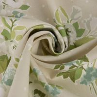 Dekostoff Baumwollstoff Rosen Punkte beige grün weiß 1.38m Breite
