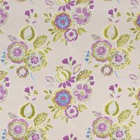 Dekostoff Baumwolle Mirabelle Blumen abstrakt beige grün lila 1.38m