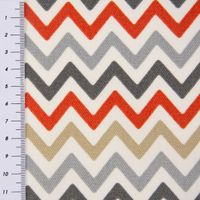 Dekostoff Baumwolle ZAG ZIG Zickzack Linien Chevron creme orange grau
