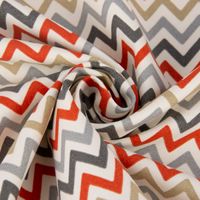 Dekostoff Baumwolle ZAG ZIG Zickzack Linien Chevron creme orange grau