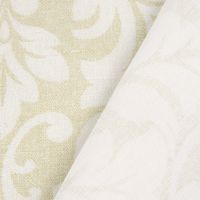 Dekostoff Baumwolle Carlotti Ornamente Blätter floral beige weiß 1.38
