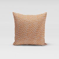 Dekostoff Baumwolle Bayside Tupfen Pinselstriche orange weiß 1.38m