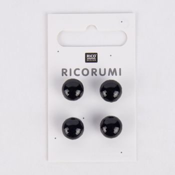Rico Design Knöpfe mit Steg braun-schwarz 4 Stück 11mm