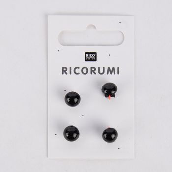 Rico Design Knöpfe mit Steg braun-schwarz 4 Stück 8.5mm