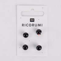 Rico Design Knöpfe mit Steg braun-schwarz 4 Stück 8.5mm