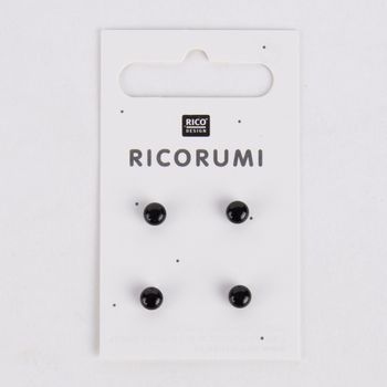 Rico Design Knöpfe mit Steg braun-schwarz 4 Stück 5mm