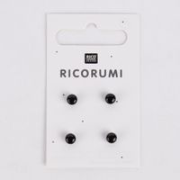 Rico Design Knöpfe mit Steg braun-schwarz 4 Stück 5mm