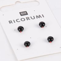 Rico Design Knöpfe mit Steg braun-schwarz 4 Stück 5mm