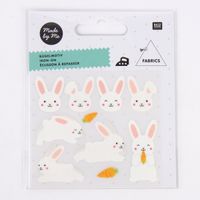 Rico Design Bügelmotivset Hase 10 Motive weiß orange