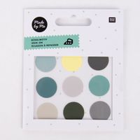 Rico Design Bügelmotivset Kreise Punkte Grün Mix 2 Blatt
