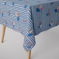 Dekostoff Ottoman Canvas Flamingo Streifen maritim hellblau ecru 1.40m