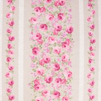 Dekostoff Ottoman Canvas Rosen Spitzenborte natur rosa 1.40m Breite