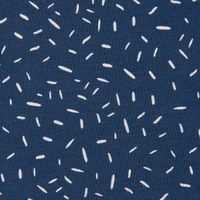 Baumwolljersey Jersey Konfetti Striche jeansblau weiß 1.45m Breite