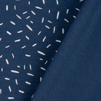 Baumwolljersey Jersey Konfetti Striche jeansblau weiß 1.45m Breite