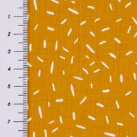 Baumwolljersey Jersey Konfetti Striche ocker weiß 1.45m Breite